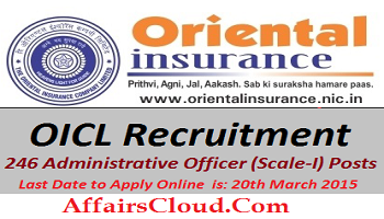 Oriental Insurance Recruitment 2015