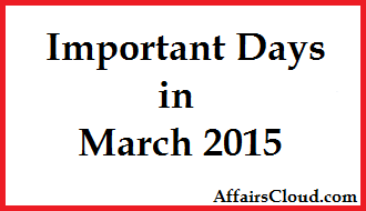 Important Days in March 2015