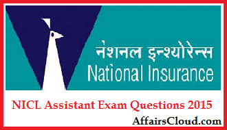 NICL Assistant Exam Questions 2015