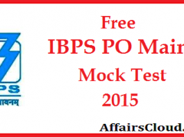Free IBPS PO Main Mock Test 2015