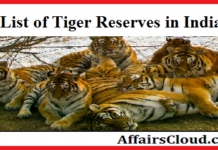 List of Tiger Reserves in India Tiger Reserves