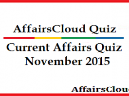 Current Affairs Quiz - November 2015