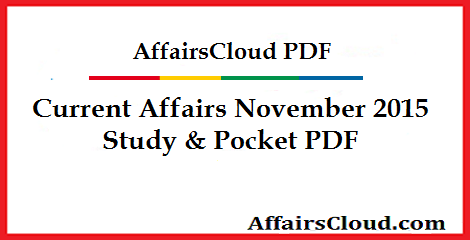Current Affairs November 2015 PDF
