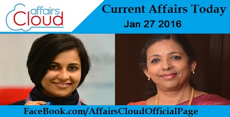 Current Affairs Today 27 January 2016