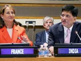 Piyush Goyal with French Environment Minister launch programmes under ISA