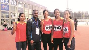 Women's 4x100m relay team breaks national record at IAAF Meet