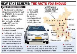 Haryana Government Approved NCR TAXI SCHEME for its 13 Districts