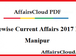 Manipur Current Affairs PDF