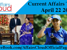 Current Affairs Today - April 22 2017