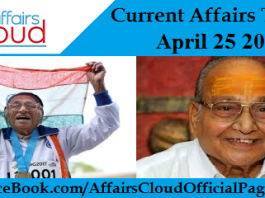Current Affairs Today - April 25 2017