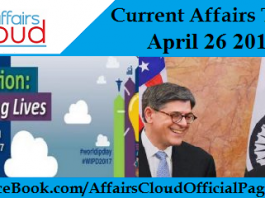 Current Affairs Today - April 26 2017