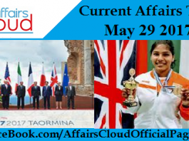 Current Affairs Today - May 29 2017