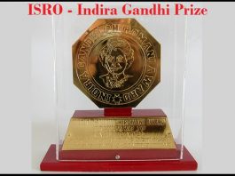 ISRO receives 2014 Indira Gandhi Peace Prize