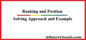 Ranking and Position - Solving Approach and Example