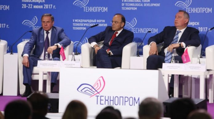 Novosibirsk: Union Defence Minister Arun Jaitley participates in Plenary Session "Make in Russia: Double Purpose Industrialization" of Technoprom-2017 at Novosibirsk, Russia on June 21, 2017.(Photo: IANS/DPRO) Novosibirsk: Union Defence Minister Arun Jaitley participates in Plenary Session "Make in Russia: Double Purpose Industrialization" of Technoprom-2017 at Novosibirsk, Russia on June 21, 2017.(Photo: IANS/DPRO)
