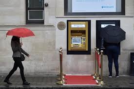 World's first ATM machine turns to gold on 50th birthday