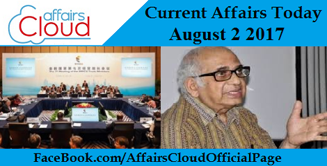 Current Affairs August 2 2017