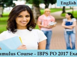 Cumulus Course IBPS PO 2017 Exam - English Test