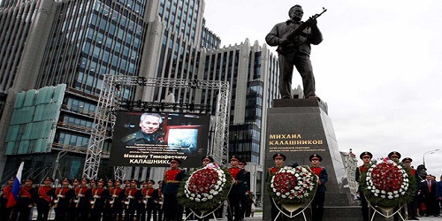 Russia unveils monument to designer of iconic AK-47 rifle