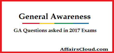General Awareness Questions 2017
