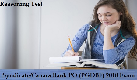 Syndicate Canara Bank PO (PGDBF) 2018 Exam - Reasoning Test