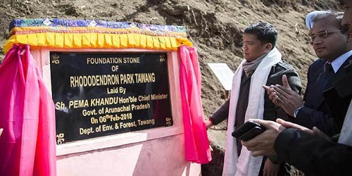 Arunachal Pradesh CM lays foundation stone of Rhodendron Park in Tawang