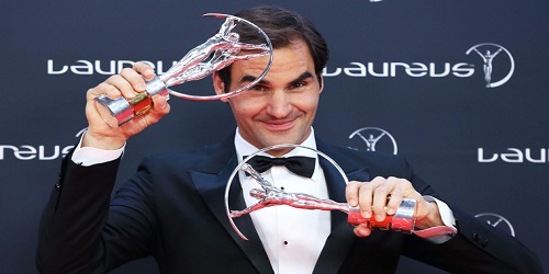Roger Federer wins the Laureus World Sportsman of the Year and Comeback of the Year awards at 2018 Laureus Awards