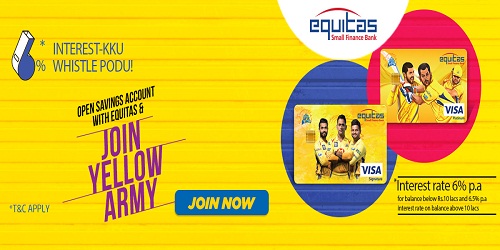 Equitas Bank ties up with CSK, launches Yellow Army Savings Account