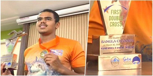 17-year-old Pune swimmer double crosses Bangla Channel, sets world record