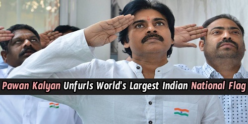 Pawan Kalyan unfurls world's largest Indian flag in Telangana