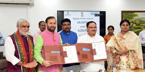 Ministry of Health signs a MoU with Indira Gandhi National Open University (IGNOU)