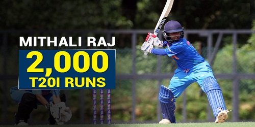 Mithali becomes first Indian to score 2000 T20I runs