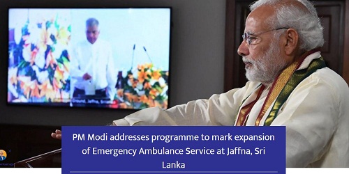 88 India-assisted emergency ambulance service launched in Jaffna, Sri Lanka