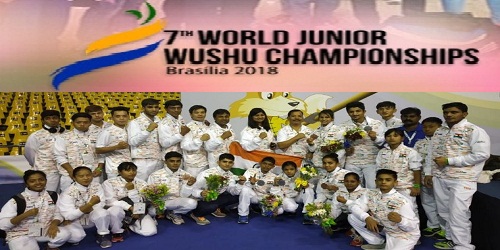 India bags 9 medals - 4 Silver and 5 Bronze in 7th World Junior Wushu championships which was held in Brasilia, Brazil