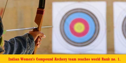 Indian women's compound archery team bag number 1 spot in world rankings