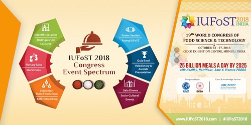 5 day 19th edition of World Congress of Food Science and Technology to be held in Mumbai on September 7-8,2018 : The International Union of Food Science and Technology (IUFoST)