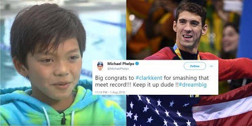 A 10-year-old named Clark Kent beat a record that Michael Phelps held for 23 years
