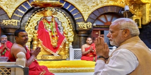 Prime Minister Mr Narendra Modi visits Shirdi, in Maharashtra