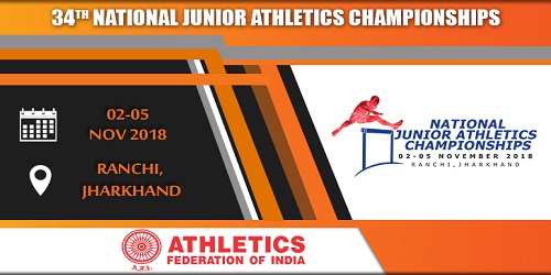 34th National Junior Athletics Championships 2018 in Ranchi