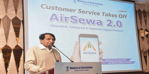 Suresh Prabhu launches AirSewa 2.0 web portal and mobile app