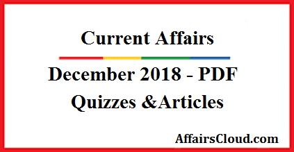 Current Affairs December 2018 PDF