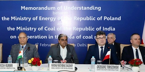 MoU in the field of coal mining and clean coal technologies was signed between India and Poland