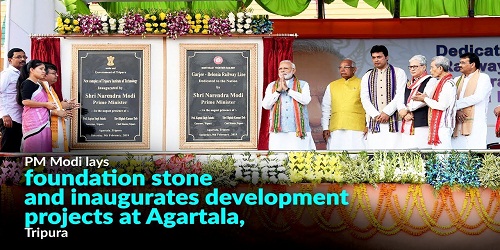 development projects were inaugurated by Narendra Modi in Agartala