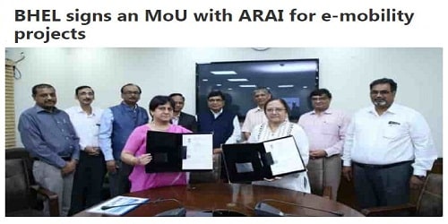 BHEL and ARAI together signed