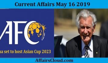 Current Affairs May 16 2019