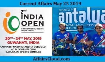 Current Affairs May 25 2019