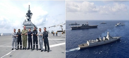 Indian Navy undertake group sail exercise