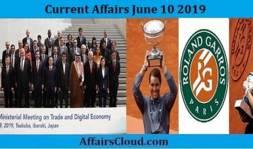 Current Affairs June 10 2019
