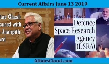 Current Affairs June 13 2019