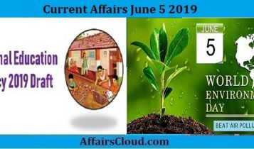 Current Affairs June 5 2019